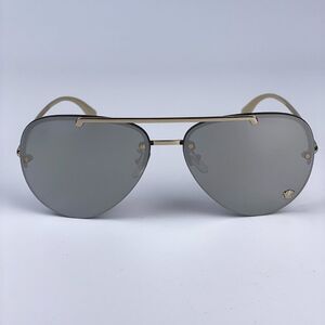 NEW Versace VE2231 Medusa Glam 12526G Unisex Aviator Metal Rimless Sunglasses